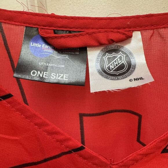 CHICAGO BLACKHAWKS NHL SHEER "TRACE" CAFTAN COVERUP Pancho TUNIC HOCKEY - Picture 3 of 4